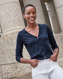 Cashmere Crop Scalloped Cardigan^Pure Collection Hot