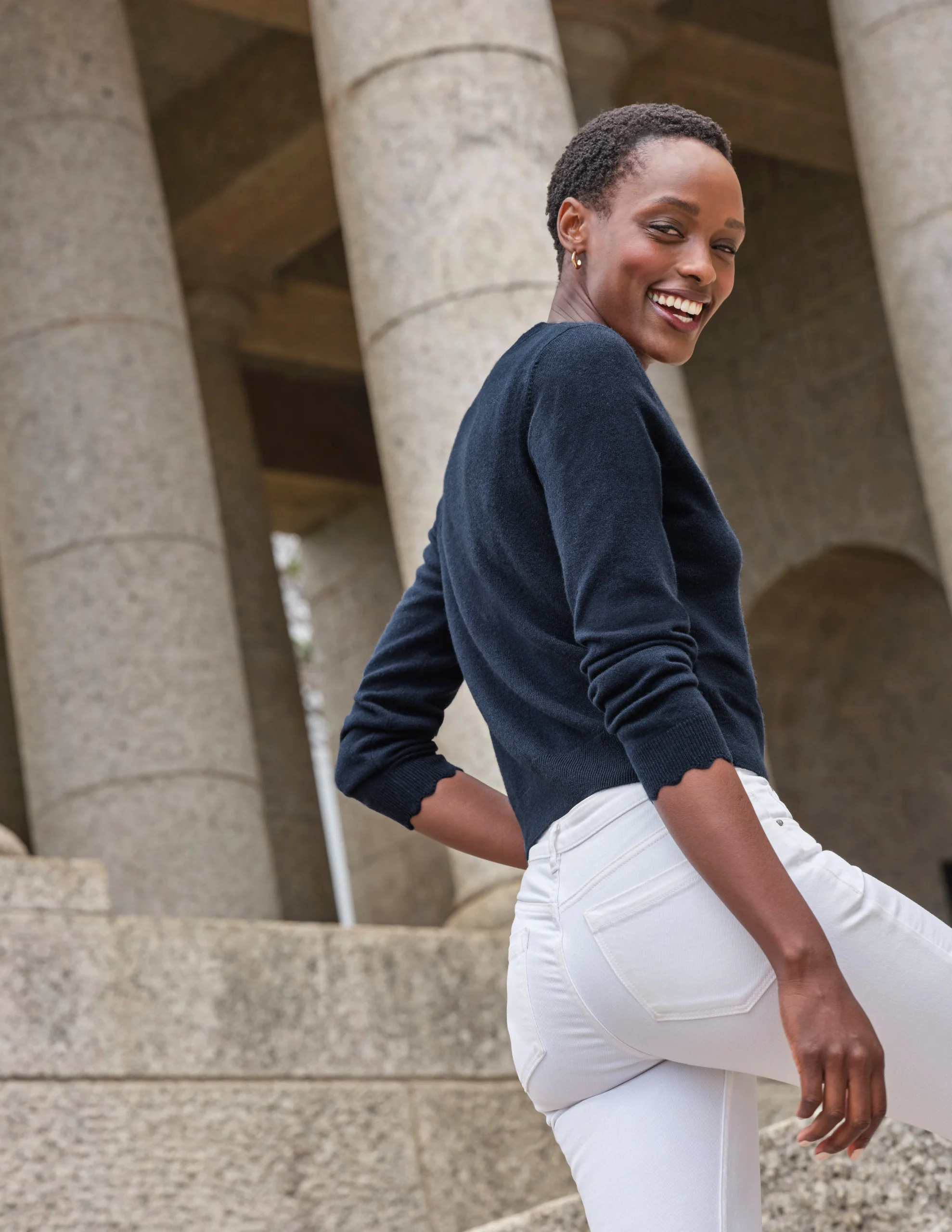 Cashmere Crop Scalloped Cardigan^Pure Collection Hot
