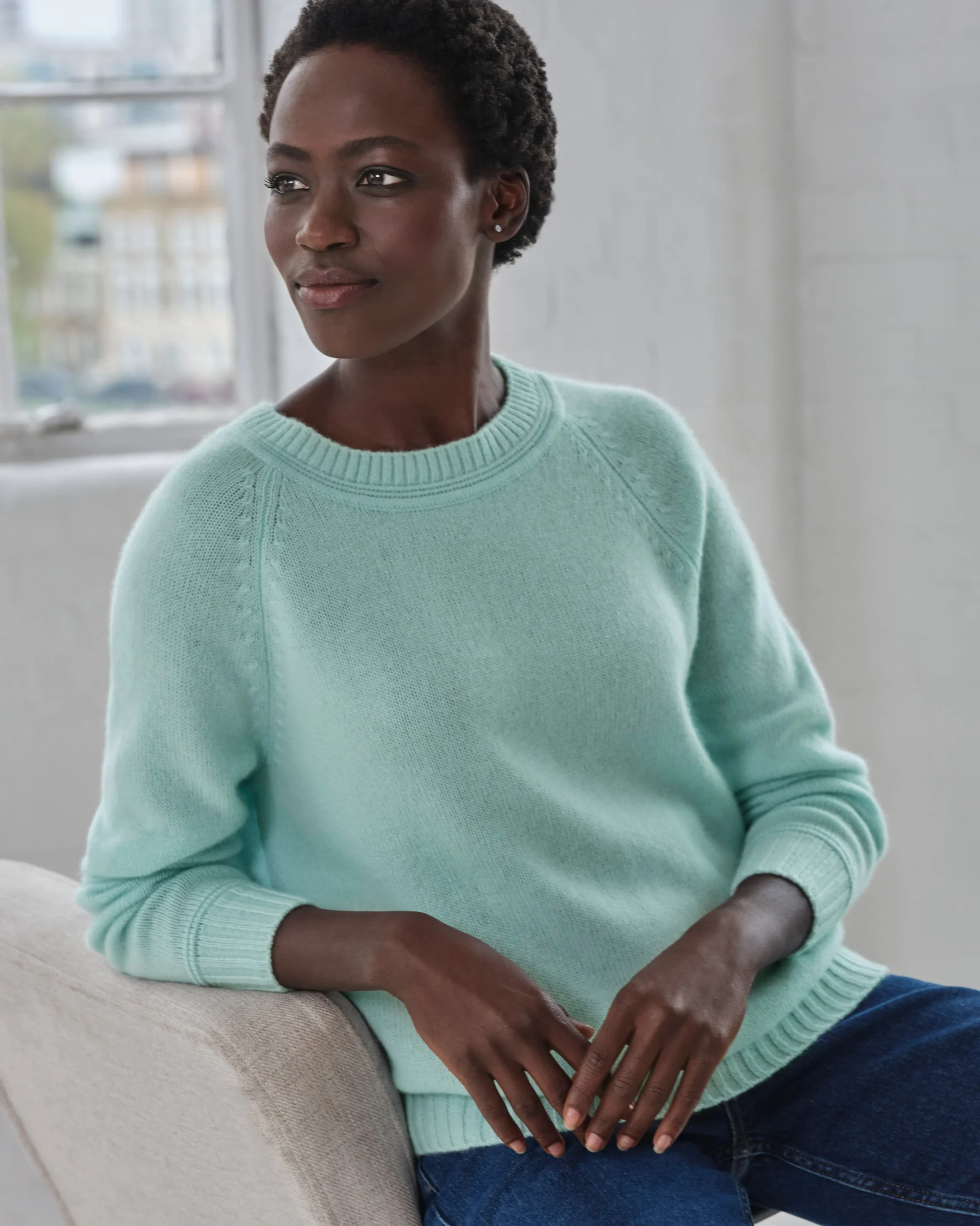 Cashmere Lofty Raglan Sleeve Jumper^Pure Collection New