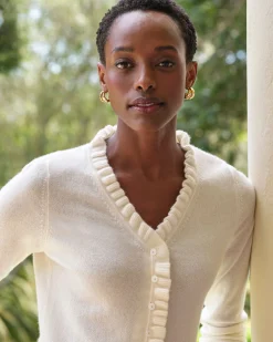 Cashmere Ruffle Cardigan^Pure Collection Sale