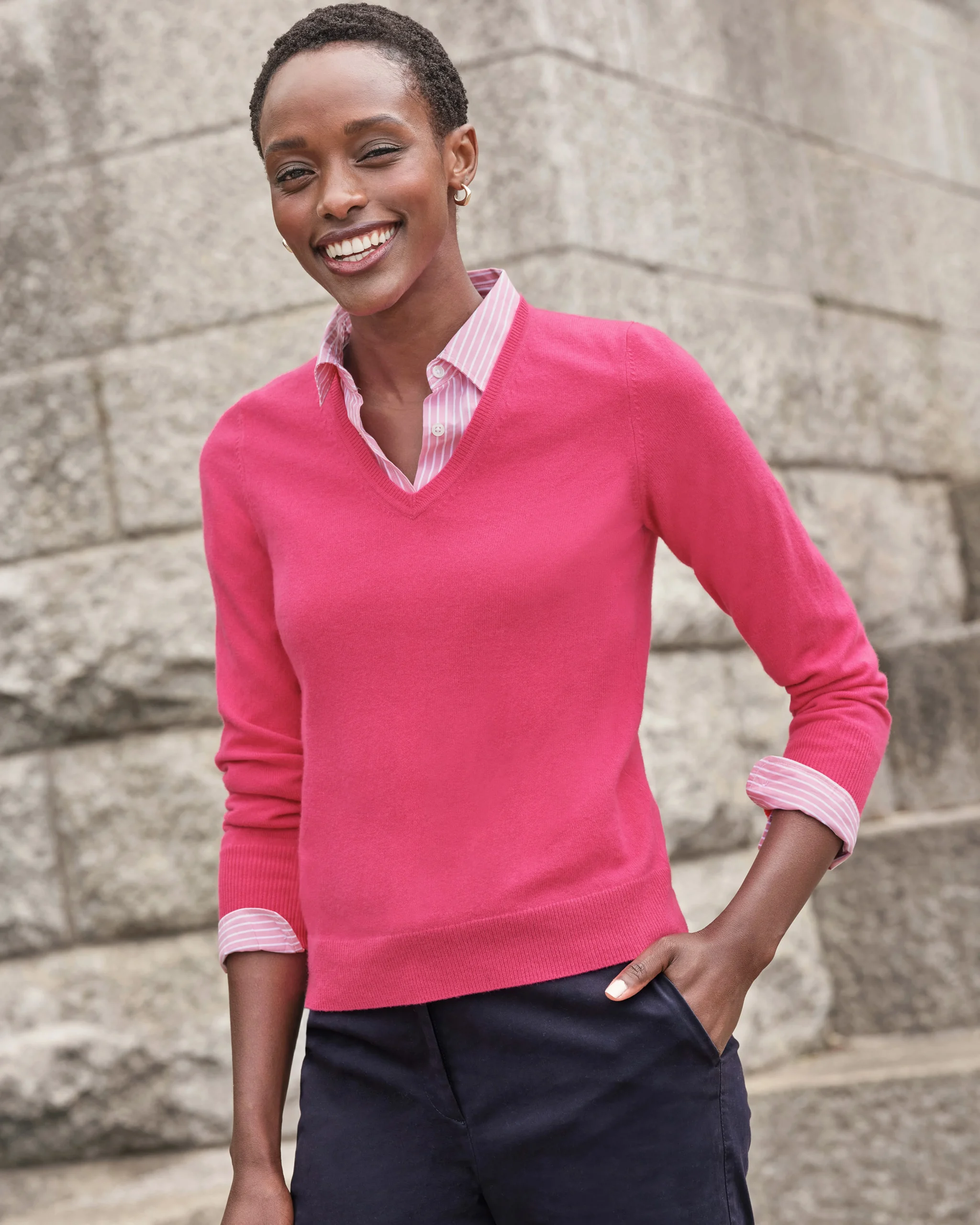 Cashmere V Neck Sweater^Pure Collection New