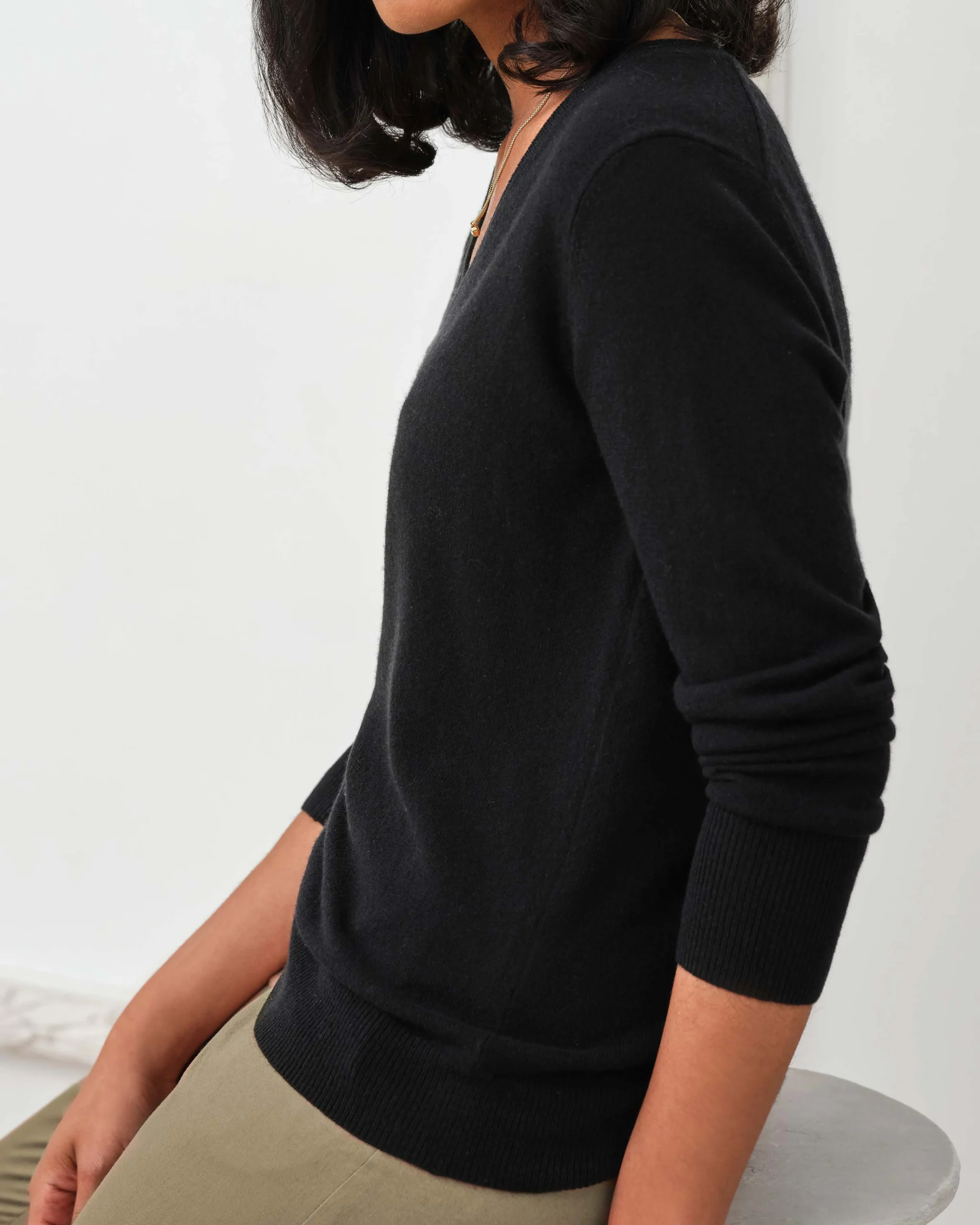 Cashmere V Neck Sweater^Pure Collection New