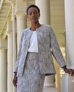 Cotton Blend Longline Collarless Jacket^Pure Collection Discount