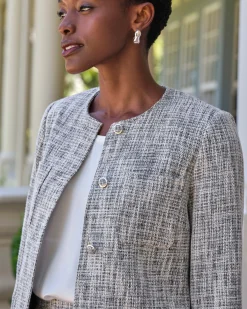 Cotton Blend Longline Collarless Jacket^Pure Collection Discount