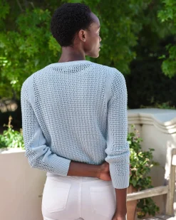Cotton Mesh Zip Through Cardigan^Pure Collection Clearance