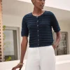 Cotton Short Sleeve Crochet Trim Cardigan^Pure Collection Fashion
