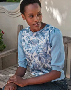 Cotton Silk Printed Sweater^Pure Collection Discount