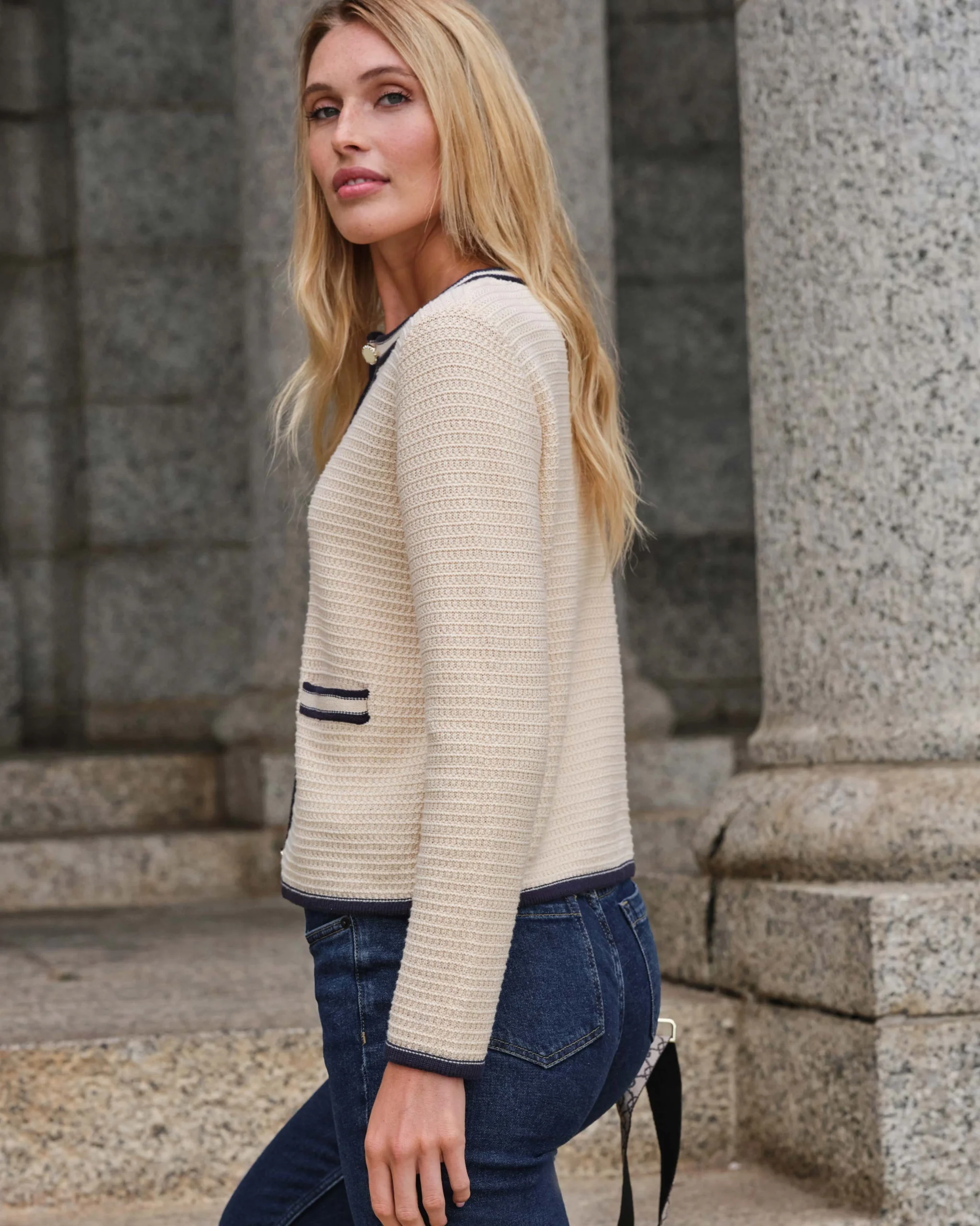Cotton Stitch Interest Jacket^Pure Collection Online