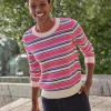 Cotton Textured Stripe Sweater^Pure Collection Best