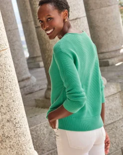 Cotton Textured V Neck Sweater^Pure Collection Sale