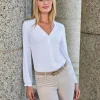 Frill Open Neck Jersey Top^Pure Collection Fashion