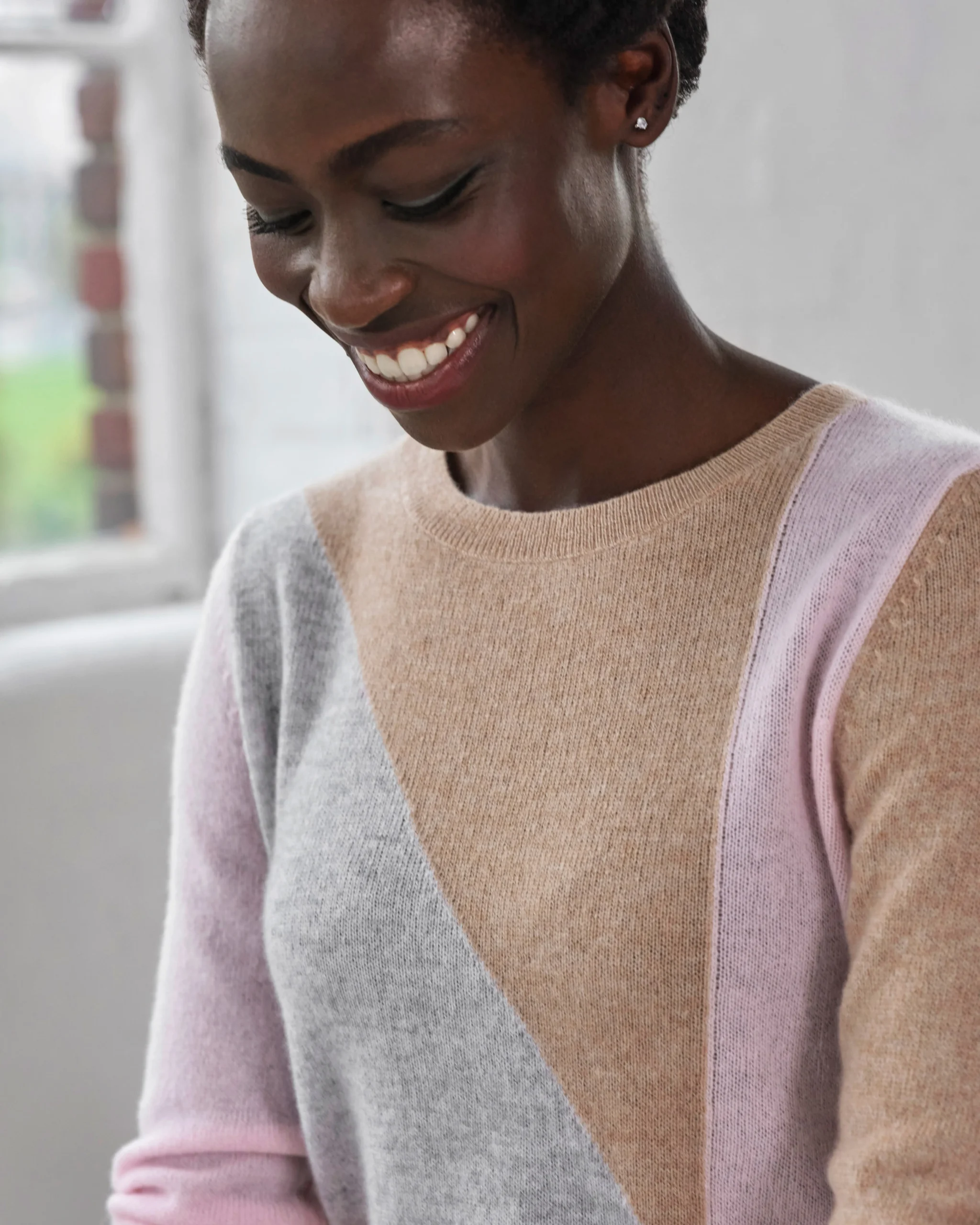 Gassato Diagonal Intarsia Sweater^Pure Collection New