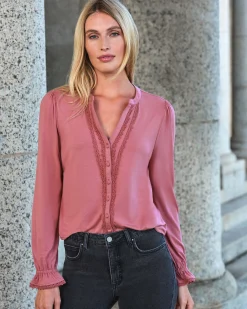 Jersey Lace Trim Blouse^Pure Collection Clearance