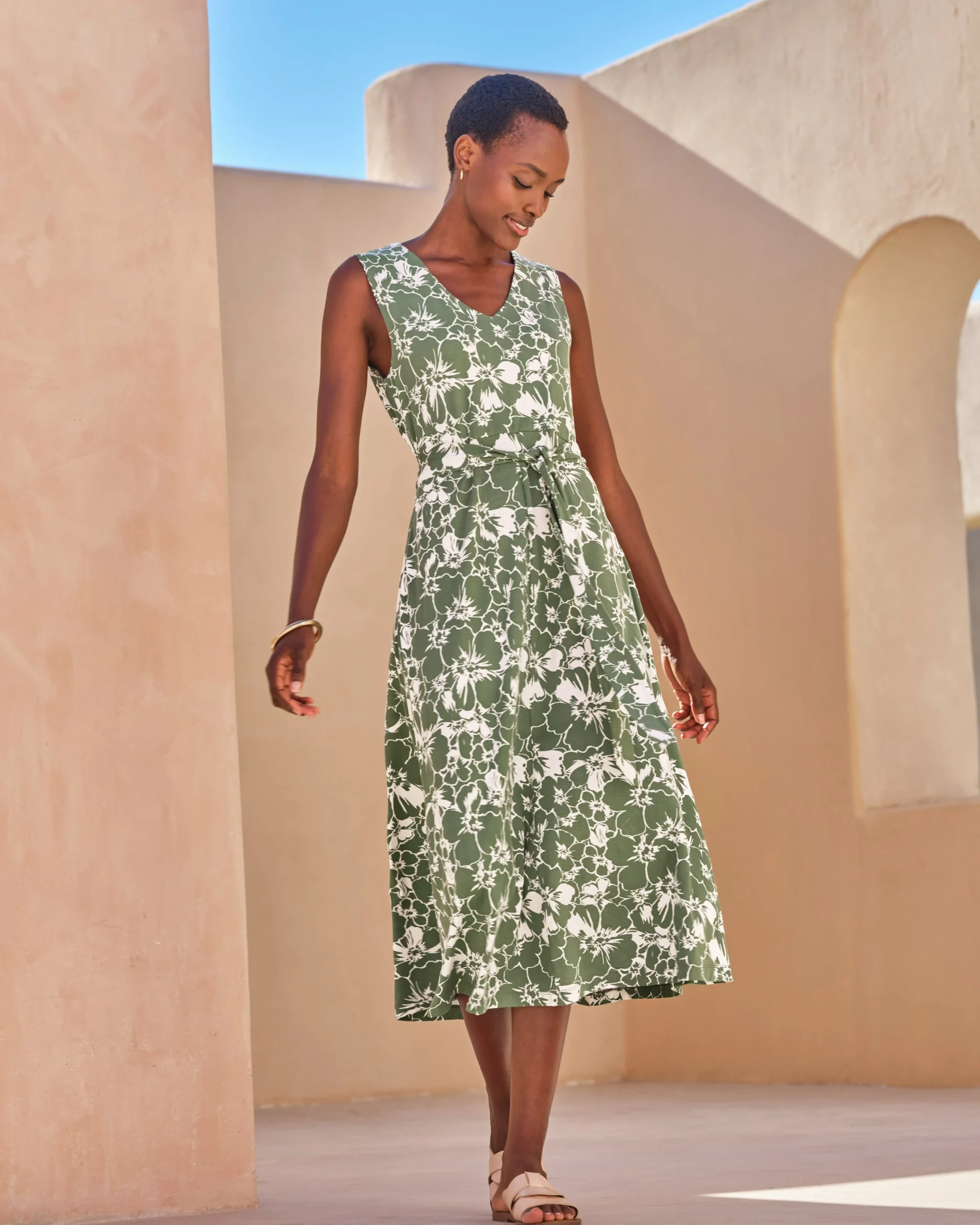 Jersey V Neck Fit And Flare Dress^Pure Collection Hot