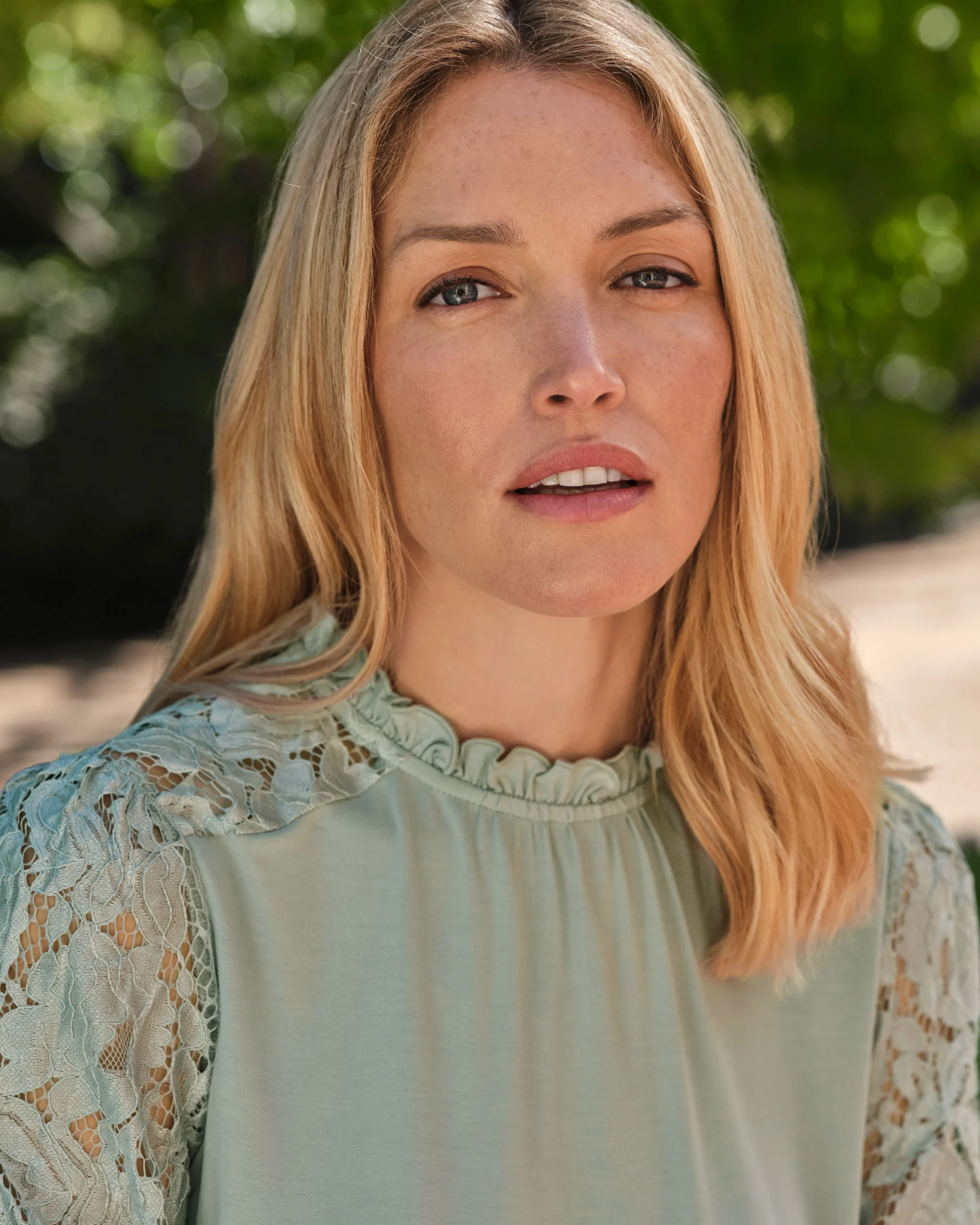 Lace Sleeve Jersey Blouse^Pure Collection Online
