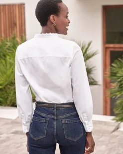 Lace Trim Cotton Shirt^Pure Collection Best
