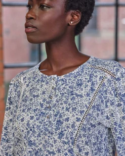 Lace Trim Jersey Blouse^Pure Collection New