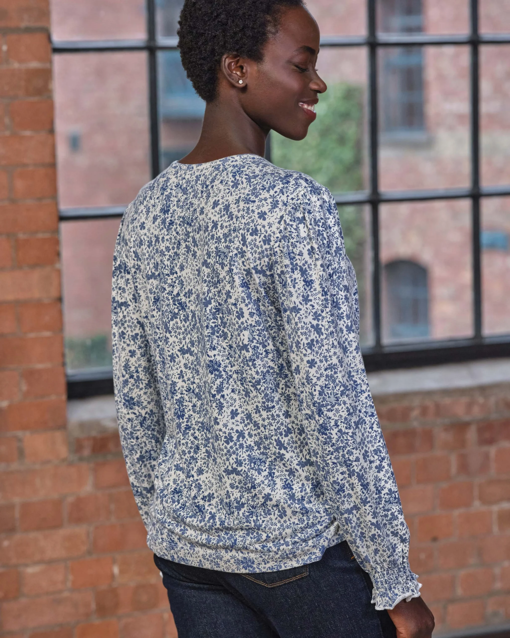 Lace Trim Jersey Blouse^Pure Collection New