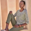 LINEN 3/4 SLEEVE TOP^Pure Collection New