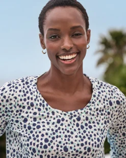 LINEN 3/4 SLEEVE TOP^Pure Collection Discount