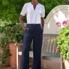 Linen Blend Wide Leg Trousers^Pure Collection Online