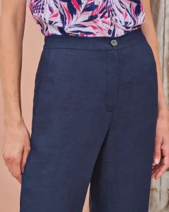 Linen Blend Wide Leg Trousers^Pure Collection Online