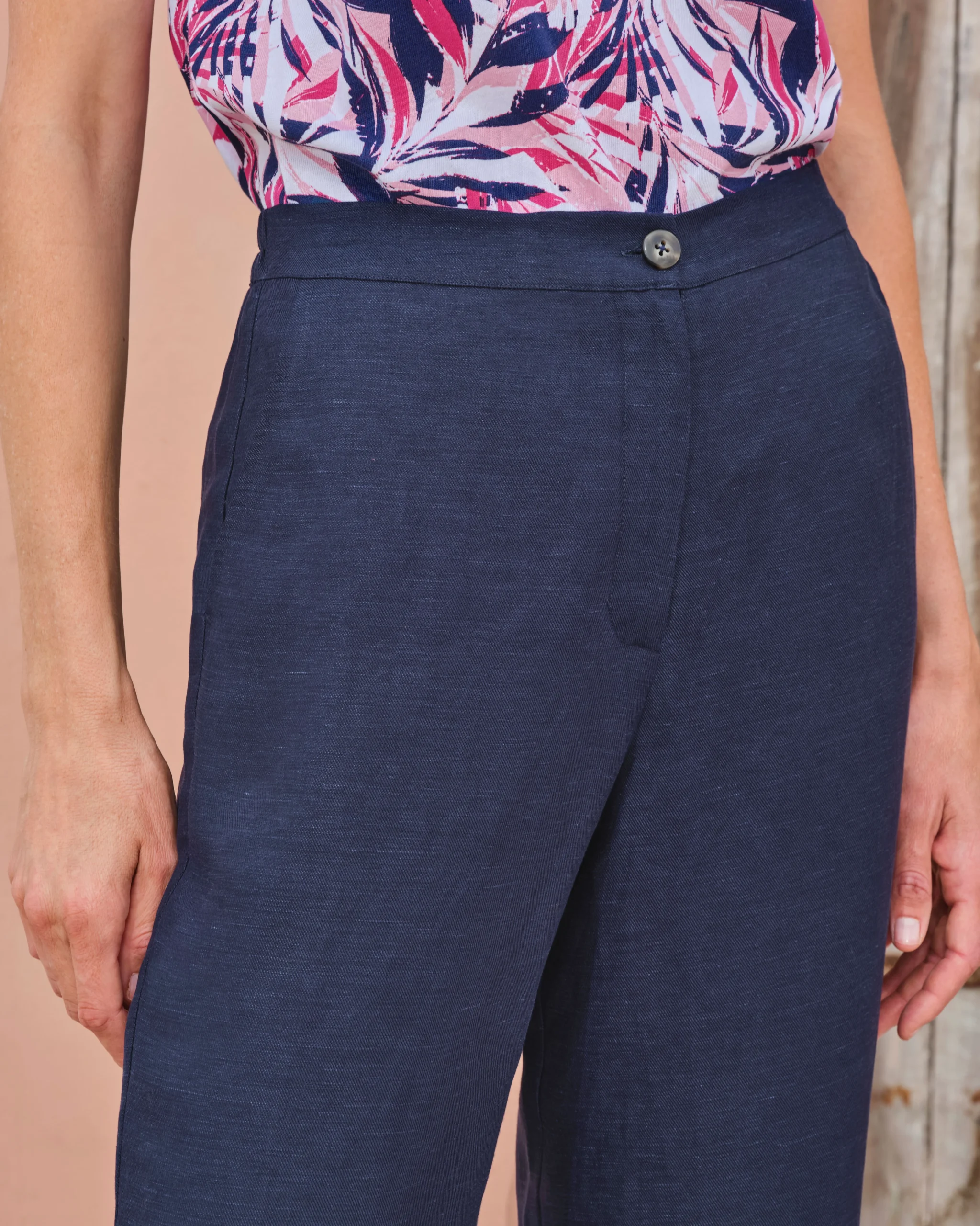 Linen Blend Wide Leg Trousers^Pure Collection Online
