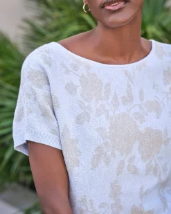 Linen Cotton Sparkle Rose Top^Pure Collection Online
