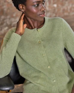 Lofty Cashmere Crew Cardigan^Pure Collection New