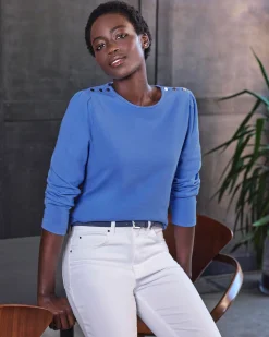 Long Sleeve Button Detail Top^Pure Collection Outlet