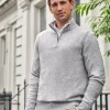 Mens Cashmere Zip Neck Sweater^Pure Collection Online