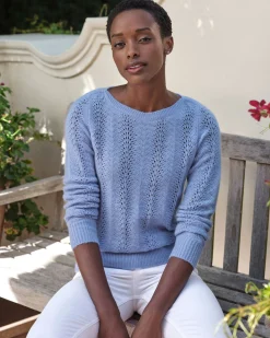 Merino Cashmere Fan Stitch Sweater^Pure Collection Discount
