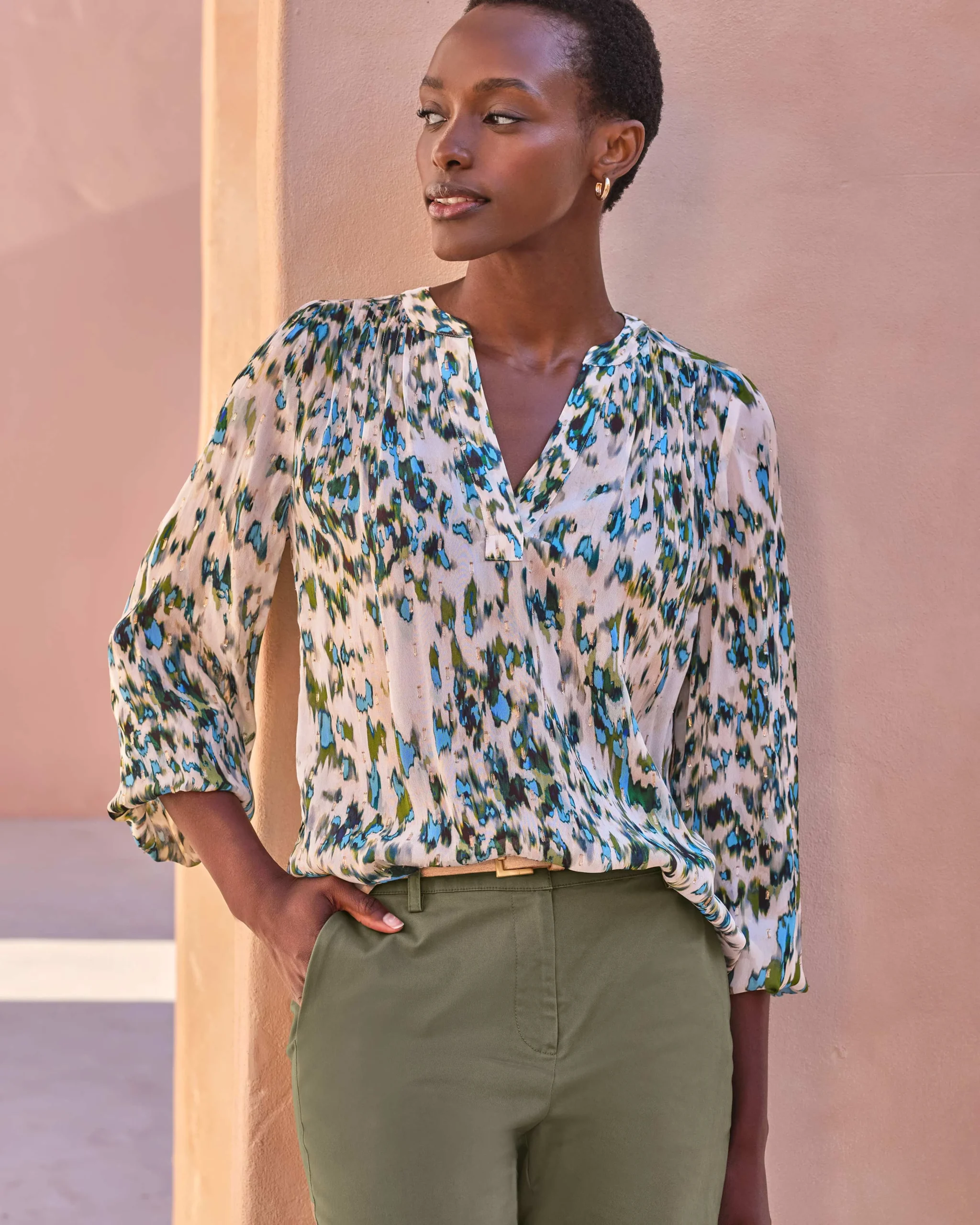 Print Blouse With Lurex^Pure Collection Online