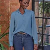 Printed Blouse With Trim^Pure Collection Clearance