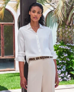Sand Washed Pure Silk Satin Blouse^Pure Collection Online