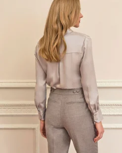 Sand Washed Pure Silk Satin Blouse^Pure Collection Discount