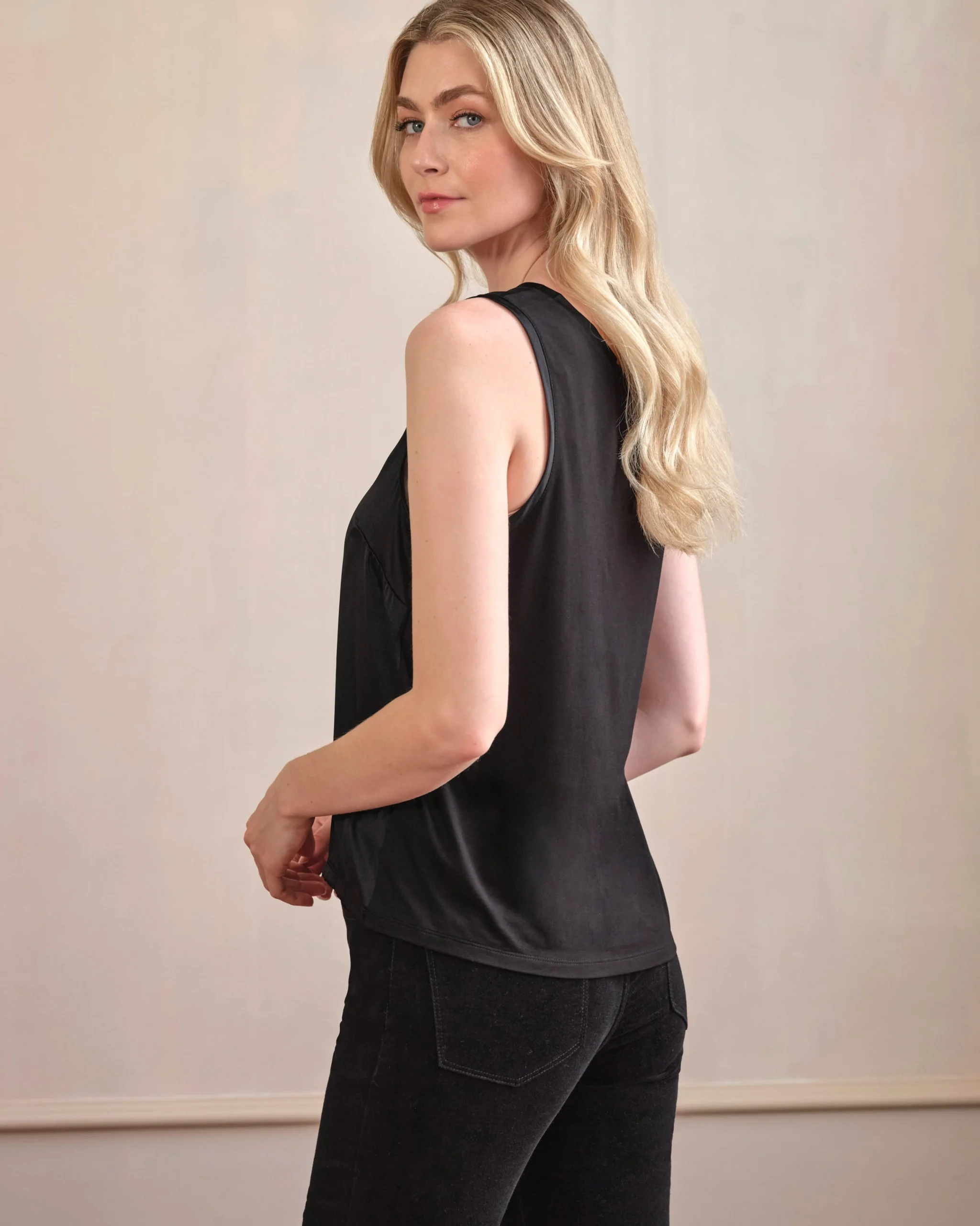 Silk Front Jersey Vest^Pure Collection Hot