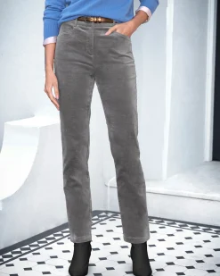 Washed Velvet Straight Leg Trousers^Pure Collection Fashion