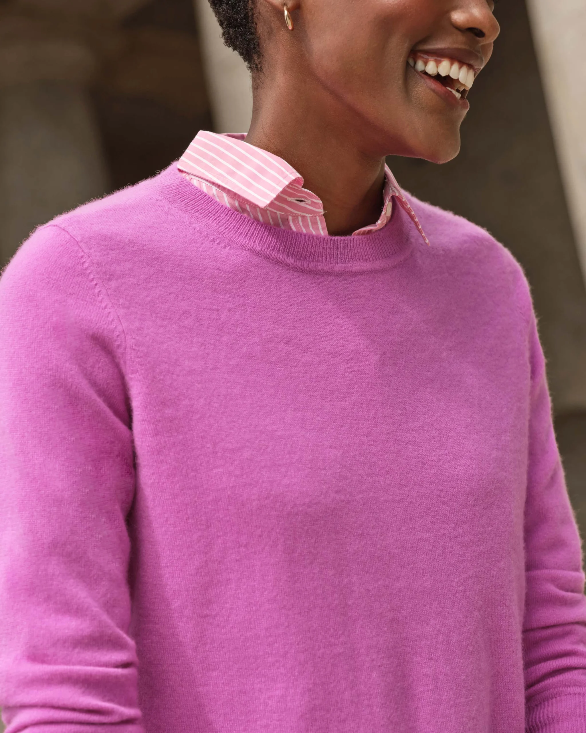 Womens Cashmere Boyfriend Sweater^Pure Collection New