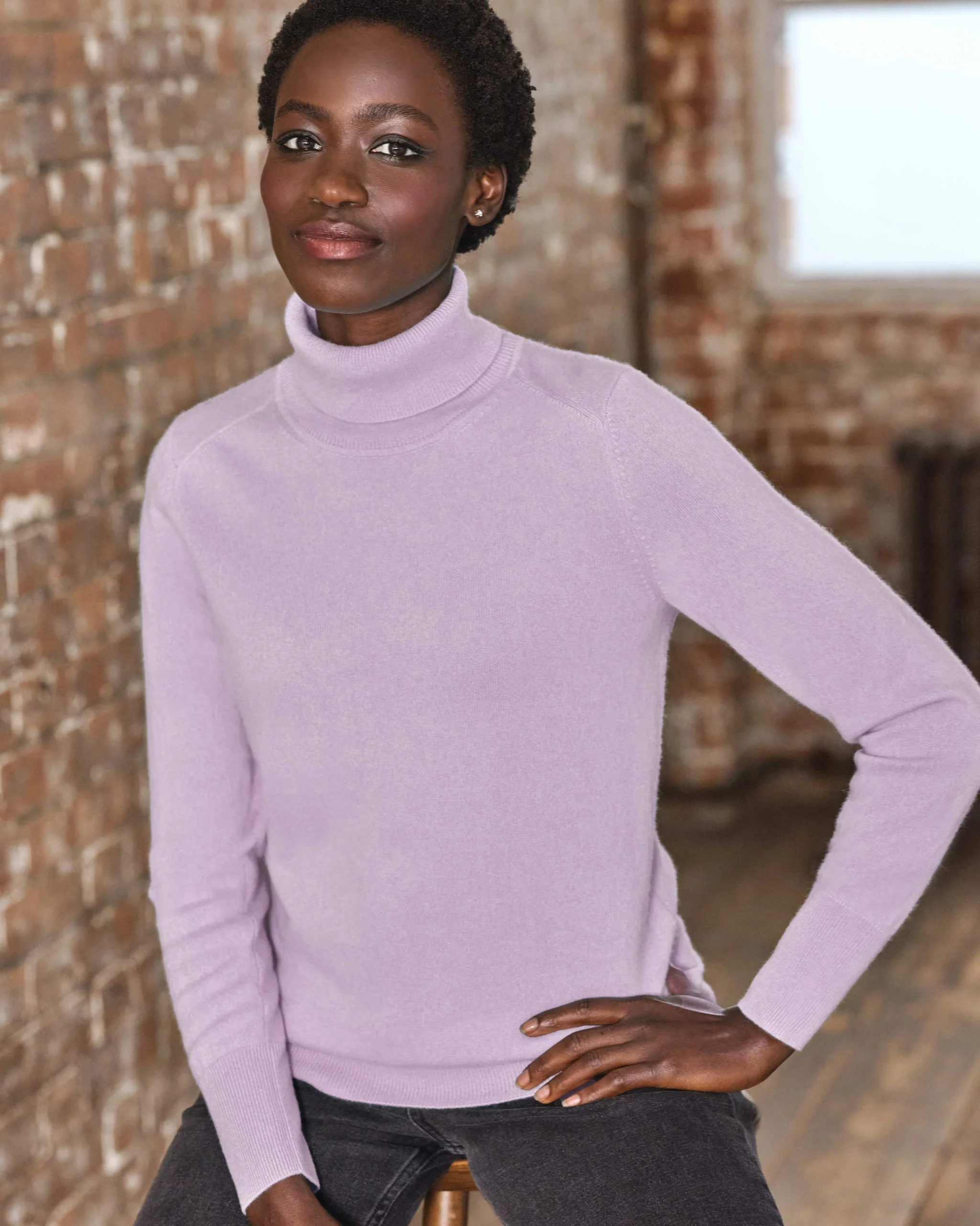 Womens Cashmere Polo Neck Sweater^Pure Collection Hot