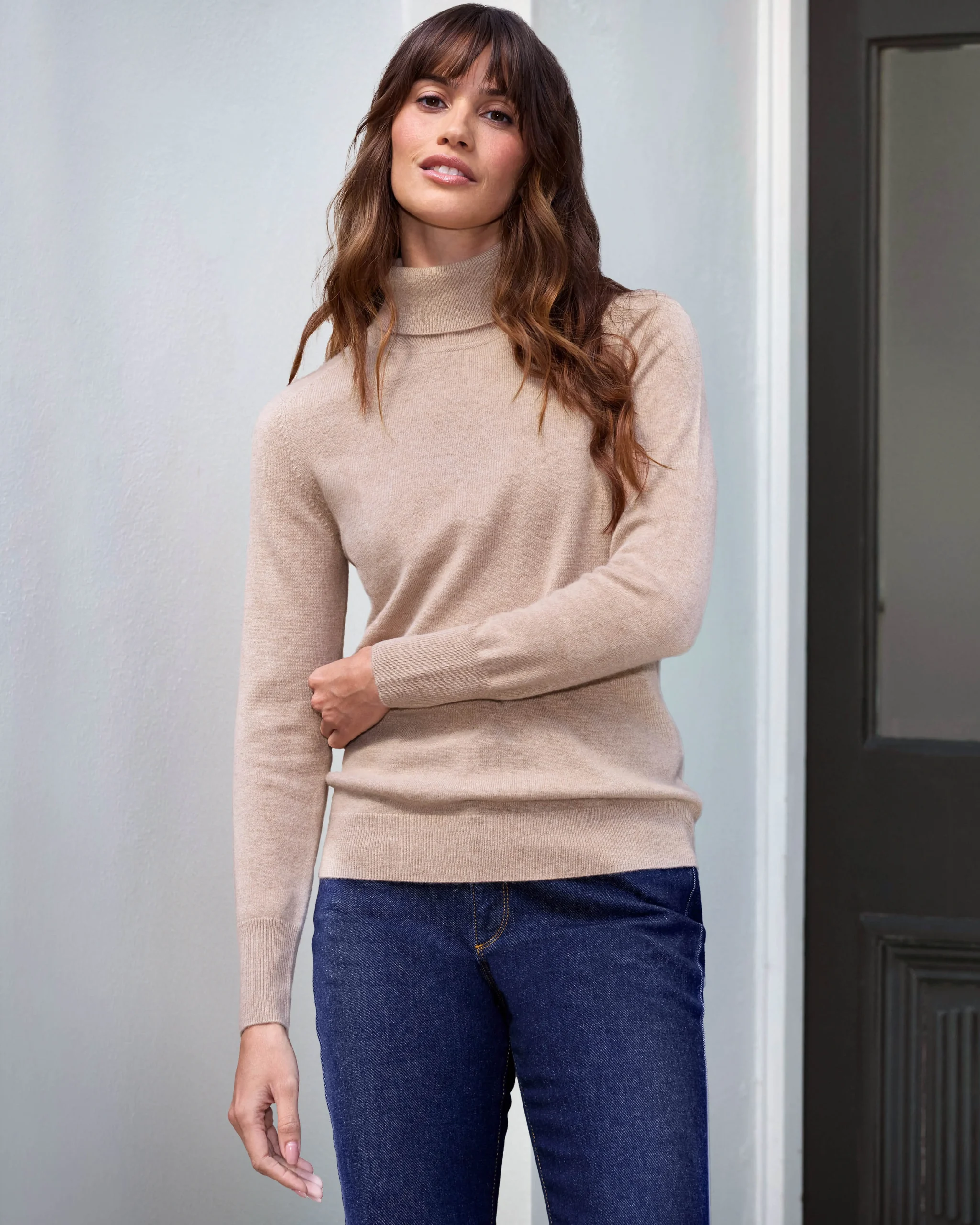 Womens Cashmere Polo Neck Sweater^Pure Collection Best
