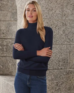 Womens Cashmere Polo Neck Sweater^Pure Collection Hot