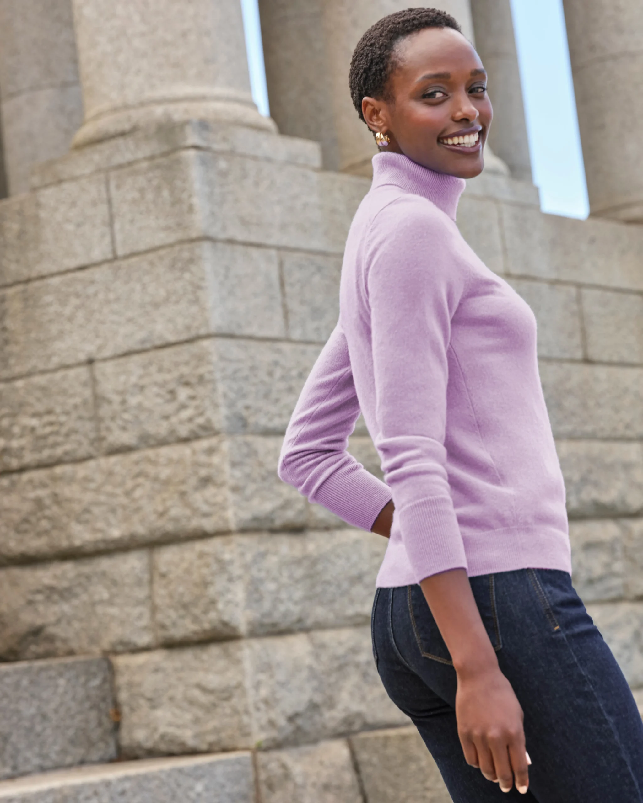 Womens Cashmere Polo Neck Sweater^Pure Collection Outlet