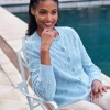 Wool Cashmere Lacy Crew Cardigan^Pure Collection Online