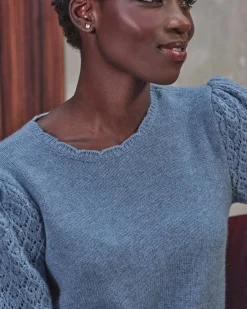 Wool Cashmere Lacy Sleeve Sweater^Pure Collection Discount