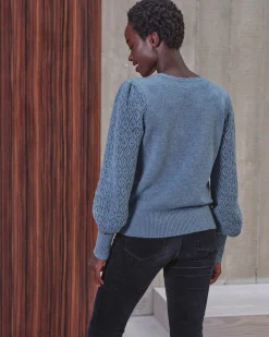 Wool Cashmere Lacy Sleeve Sweater^Pure Collection Discount