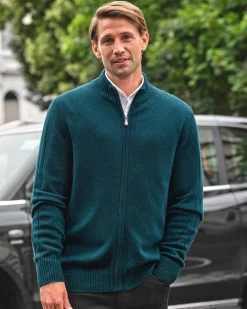 Wool Cashmere Ribbed Zip Through^Pure Collection Fashion