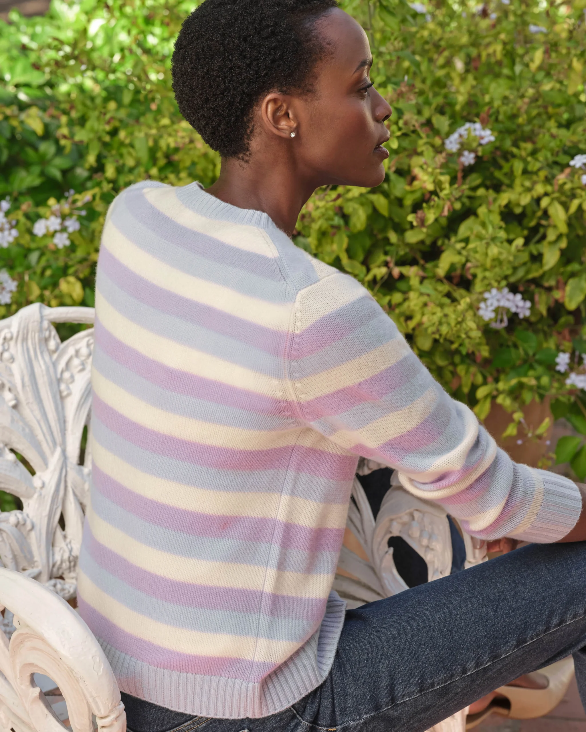 Wool Cashmere Striped Cardigan^Pure Collection Fashion